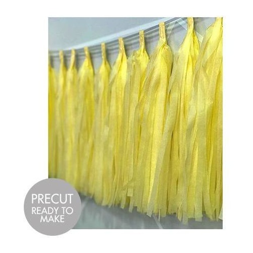 Tassels Tissue 30cm Pre-Cut Yellow #22TTYEL - Pack of 15 