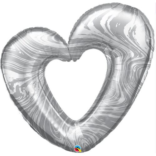 106cm Shape Open Marble Heart-Silver #23181 - Each (pkgd.)