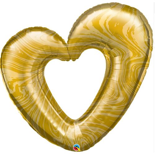 106cm Shape Open Marble Heart-Gold #23189 - Each (pkgd.)