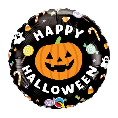 45cm Round Foil Halloween Jack & Candies #23305 - Each (Pkgd.)