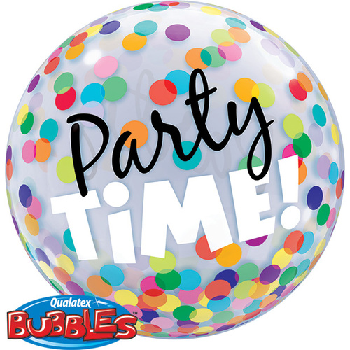 56cm Single Bubble Party Time! Colourful Dots #23636 - Each TEMPORARILY UNAVAILABLE