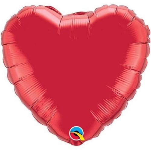 45cm Heart Foil Ruby Red Plain #23769 - Each (Unpkgd.) 
