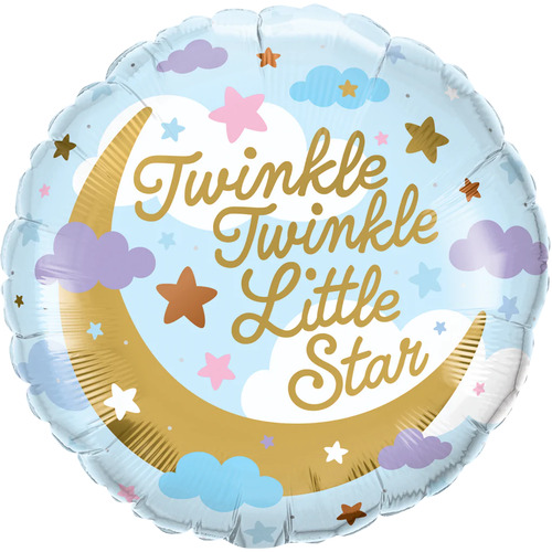 45cm Round Foil Twinkle Twinkle Little Star #23898 - Each (Pkgd.)