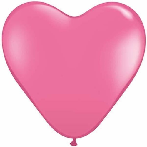 38cm Heart Rose Qualatex Plain Latex #24020 - Pack of 50 SPECIAL ORDER ITEM