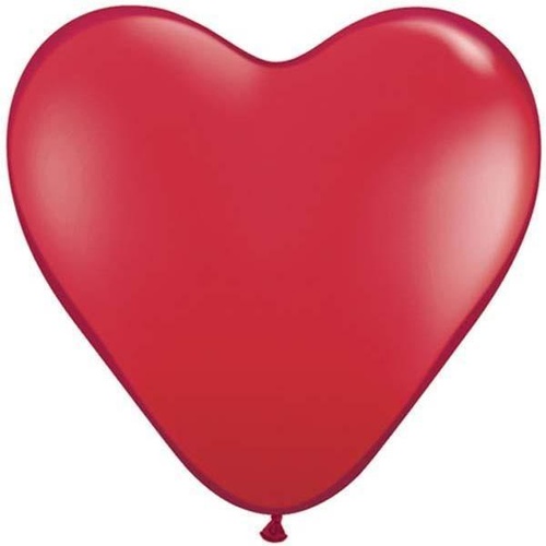 38cm Heart Ruby Red Qualatex Plain Latex #24021 - Pack of 50 SPECIAL ORDER ITEM