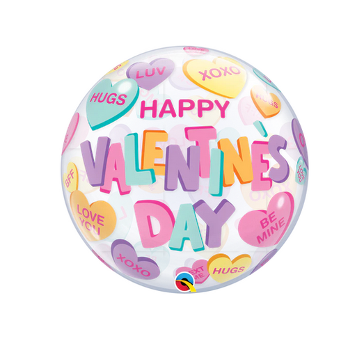 56cm Single Bubble Valentine's Candy Hearts #24078 - Each (Pkgd.)