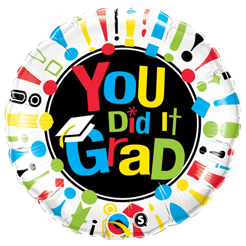 DISC 45cm Round Foil You Did It Grad! #24112 - Each (Pkgd.)