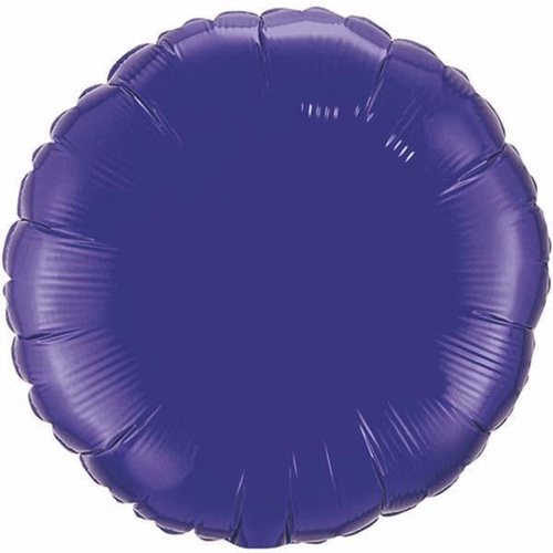 22cm Round Quartz Purple Plain Foil Balloon #24128AF - Each (Inflated, supplied air-filled on stick) TEMPORARILY UNAVAILABLE