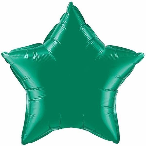 22cm Star Emerald Green Plain Foil Balloon #24132 - Each (FLAT, unpackaged, requires air inflation, heat sealing) TEMPORARILY UNAVAILABLE 