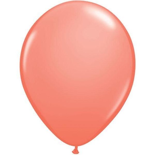 28cm Round Coral Qualatex Plain Latex #2428425 - Pack of 25 