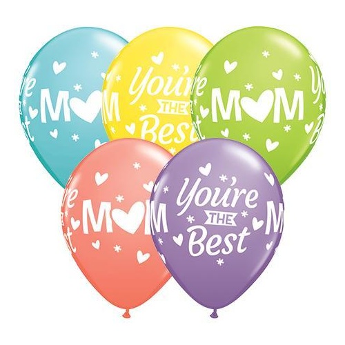 28cm Round Latex Sorbet Assortment Mum You're the Best #24366 - Pack of 50