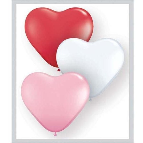 38cm Heart Sweetheart Assorted Qualatex Plain Latex #24701 - Pack of 50 TEMPORARILY UNAVAILABLE