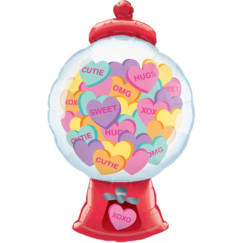 109cm Shape Foil Candy Hearts Gumball Machine #24711 - Each (pkgd.)