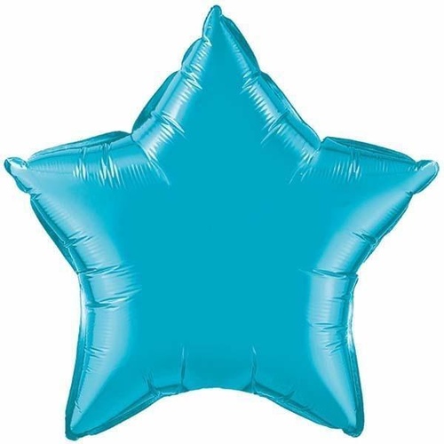 10cm Star Turquoise Plain Foil Balloon #24817 - Each (Unpackaged, Requires air inflation, heat sealing) TEMPORARILY UNAVAILABLE