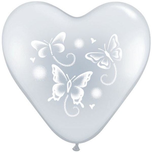 38cm Heart Diamond Clear Wispy Butterflies #25223 - Pack of 50 SPECIAL ORDER ITEM