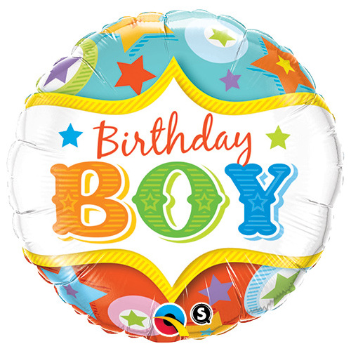 45cm Round Foil Birthday Boy Circus Stars #25233 - Each (Pkgd.) TEMPORARILY UNAVAILABLE