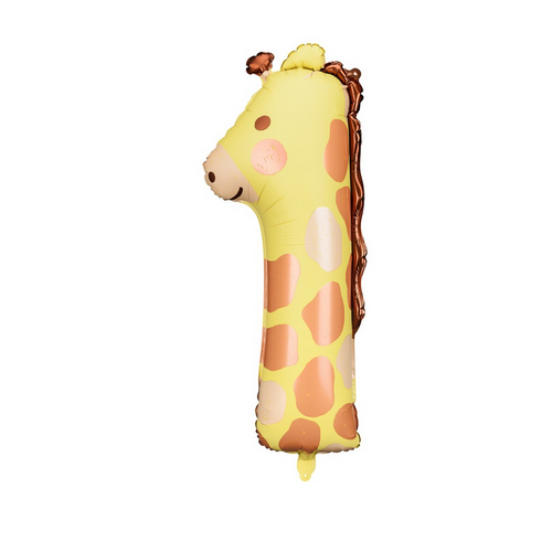 102cm Shape Foil Balloon Number 1 Giraffe #25261631 - Each (Pkgd.)