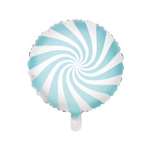 35cm Foil Balloon Candy Round Swirl Pastel Blue #252620001 - Each (Pkgd.) 