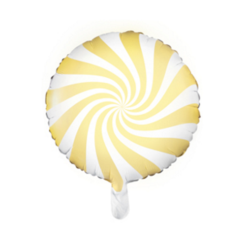 35cm Foil Balloon Candy Round Swirl Pastel Yellow #252620084 - Each (Pkgd.) 