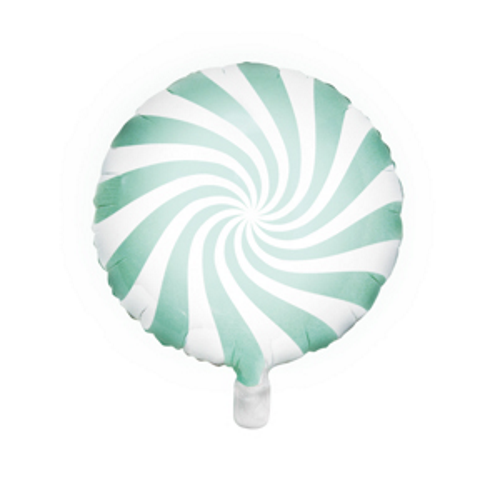 35cm Foil Balloon Candy Round Swirl Pastel Mint #252620103 - Each (Pkgd.) 
