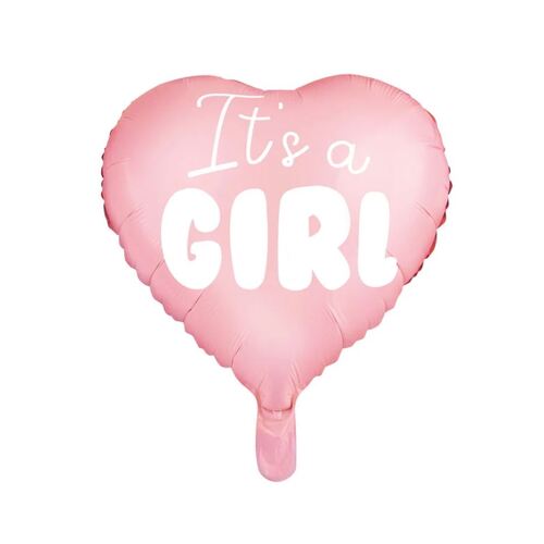 45cm Foil Balloon Matte Heart it's a Girl Pastel Pink #252621081 - Each (Pkgd.)