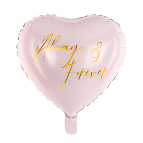 45cm Foil Balloon Matte Heart Cursive Always and Forever Pastel Pink #252657081 - Each (Pkgd.) 