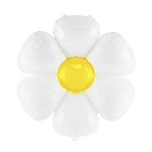 103cm Foil Balloon Glossy White Daisy with Yellow #252665 - Each (Pkgd.) 