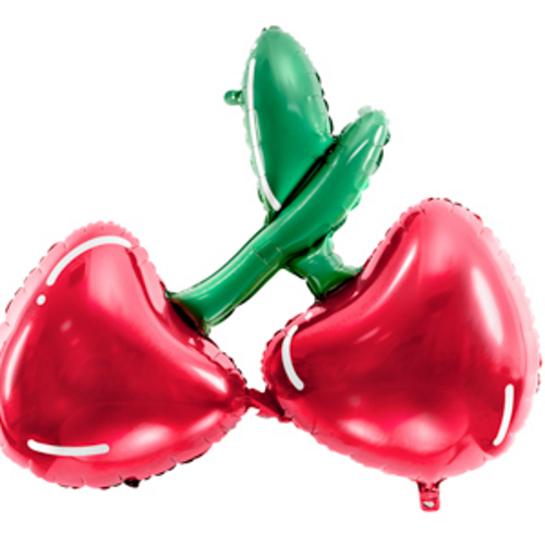 88cm Shape Foil Balloon Glossy Red Cherry Pair #252666 - Each (Pkgd.) 