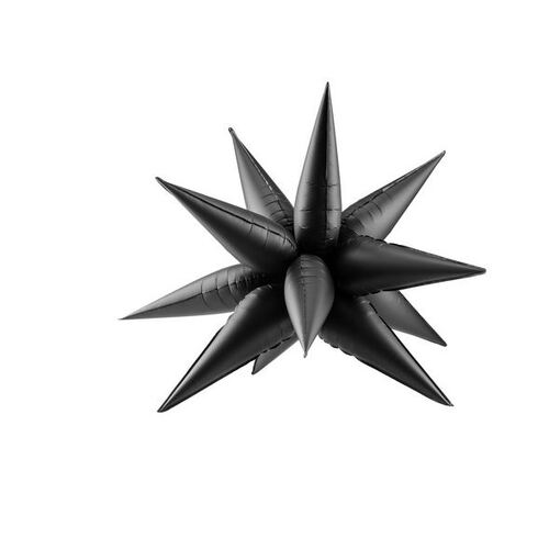 70cm Shape Foil Star Spike Black Air Fill ONLY #252668010 - Each (Pkgd.)