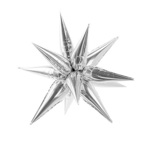 70cm Shape Foil Star Spike Silver Air Fill ONLY #252668018 - Each (Pkgd.)