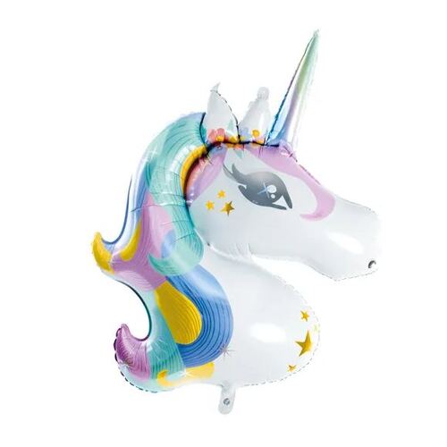 90cm Shape Foil Balloon Unicorn Head Colourful Hair #252674 - Each (Pkgd.) TEMPORARILY UNAVAILABLE 
