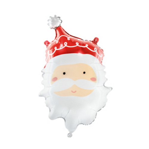 60cm Shape Foil Balloon Glossy Christmas Santa Head #252679 - Each (Pkgd.) 