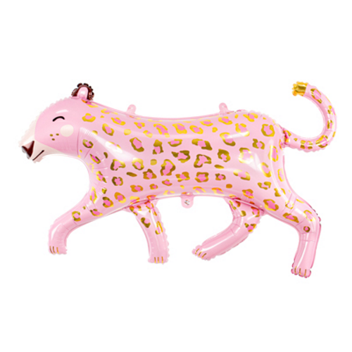 114cm Shape Foil Balloon Glossy Pink Leopard with Gold Spots #252688 - Each (Pkgd.) 
