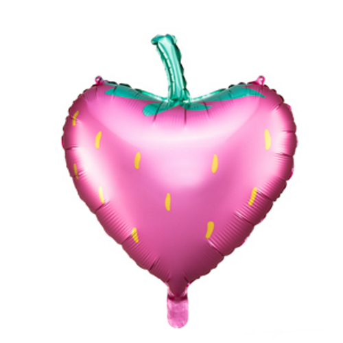 45cm Shape Foil Balloon Satin Pink Strawberry #252695 - Each (Pkgd.) 