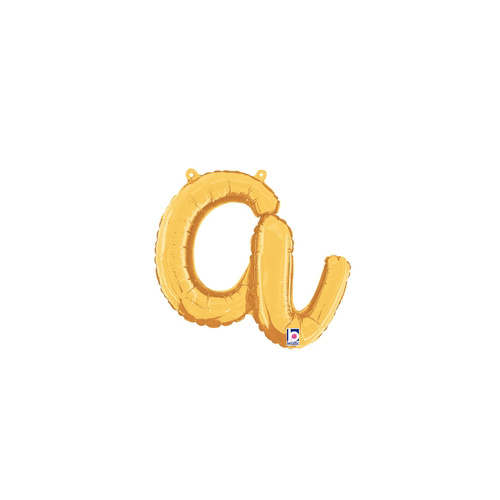 Script Letter A Gold 35cm Foil Balloon #2534701G - Each (Pkgd.)  