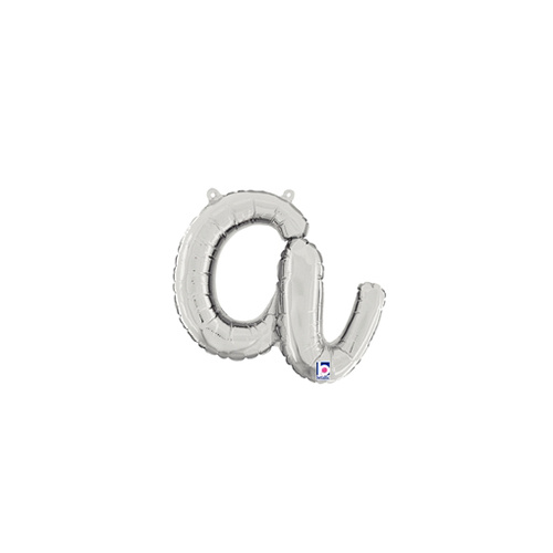 Script Letter A Silver 35cm Foil Balloon #2534701S - Each (Pkgd.) 