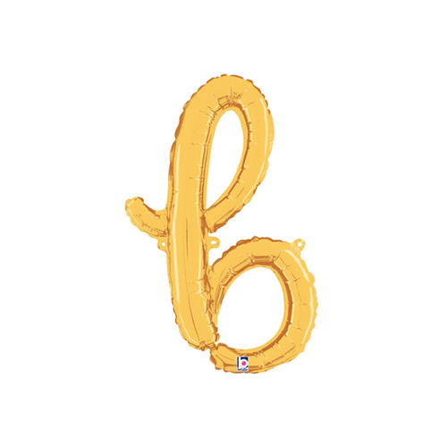Script Letter B Gold 60cm Foil Balloon #2534702G - Each (Pkgd.)