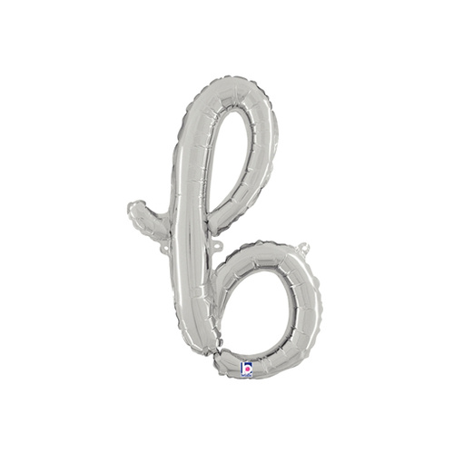Script Letter B Silver 60cm Foil Balloon #2534702S - Each (Pkgd.)