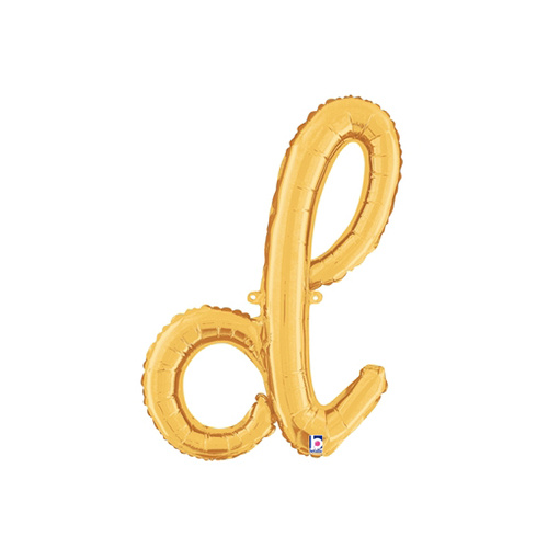 Script Letter D Gold 60cm Foil Balloon #2534704G - Each (Pkgd.) 