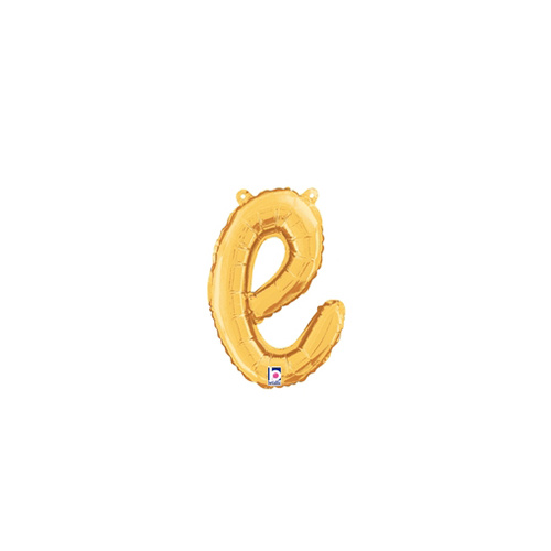 Script Letter E Gold 35cm Foil Balloon #2534705G - Each (Pkgd.)