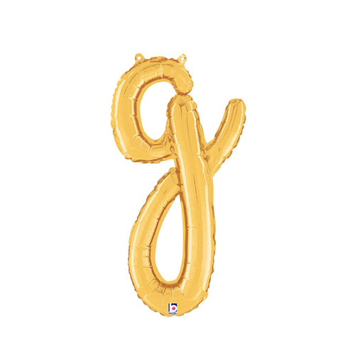 Script Letter G Gold 60cm Foil Balloon #2534707G - Each (Pkgd.)