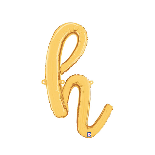 Script Letter H Gold 60cm Foil Balloon #2534708G - Each (Pkgd.) TEMPORARILY UNAVAILABLE