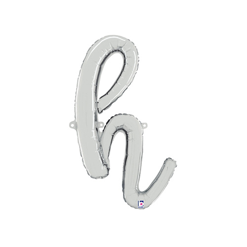 Script Letter H Silver 60cm Foil Balloon #2534708S - Each (Pkgd.) 