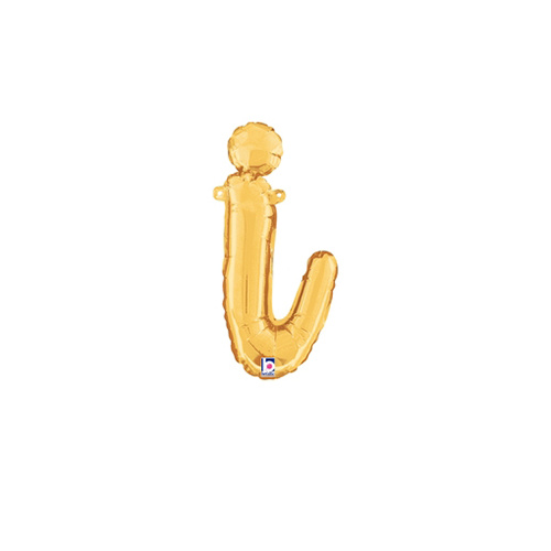 Script Letter I Gold 35cm Foil Balloon #2534709G - Each (Pkgd.)