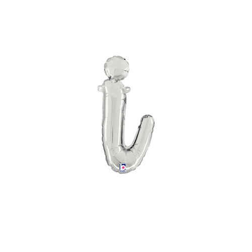 Script Letter I Silver 35cm Foil Balloon #2534709S - Each (Pkgd.) 