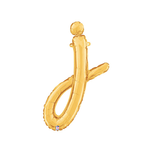 Script Letter J Gold 60cm Foil Balloon #2534710G - Each (Pkgd.)