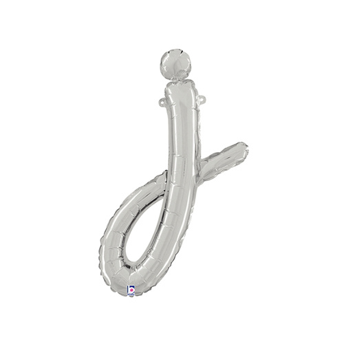 Script Letter J Silver 60cm Foil Balloon #2534710S - Each (Pkgd.)