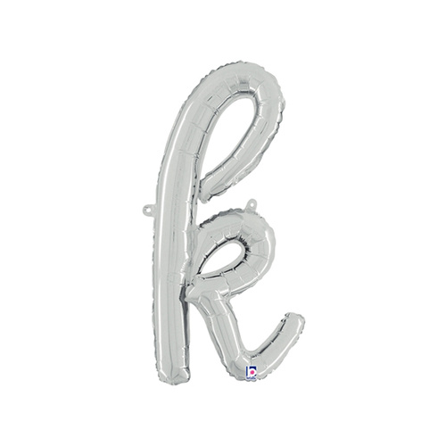 Script Letter K Silver 60cm Foil Balloon #2534711S - Each (Pkgd.)