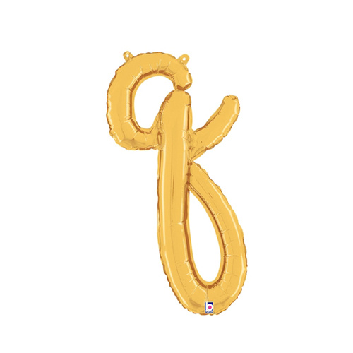Script Letter Q Gold 60cm Foil Balloon #2534717G - Each (Pkgd.)
