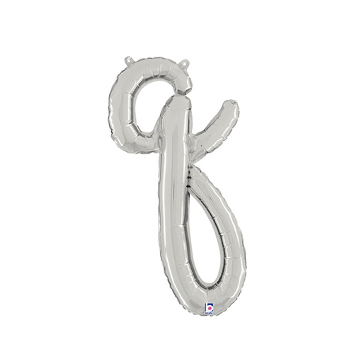 Script Letter Q Silver 60cm Foil Balloon #2534717S - Each (Pkgd.)